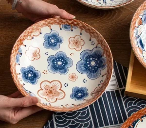 Élégante assiette japonaise au style rétro unique