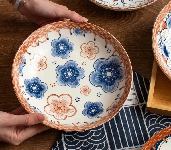 Élégante assiette japonaise au style rétro unique