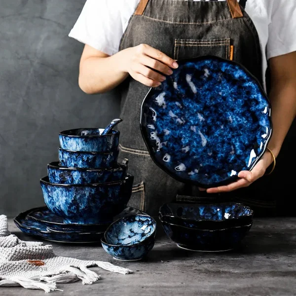 Design rétro pour une assiette japonaise unique et originale