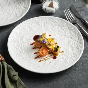 Assiette japonaise ronde moderne en céramique élégante