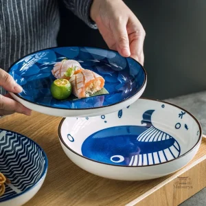 Assiette japonaise stylée en céramique élégante