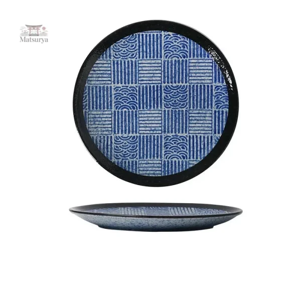 Assiette plate en céramique pour dîner