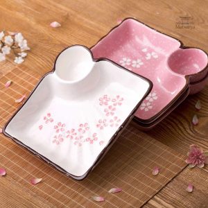 Assiette Sakura design japonais en céramique élégante