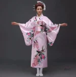 Kimono fluide rose authentique pour femme