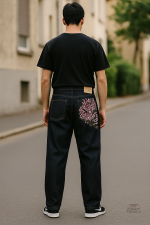 Baggy Japonais Brodé Sakura pour homme