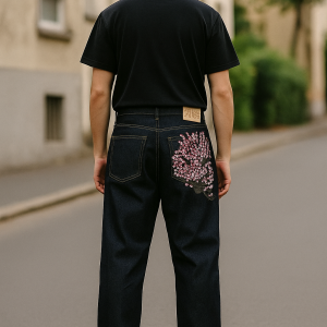 Baggy Japonais Brodé Sakura pour homme