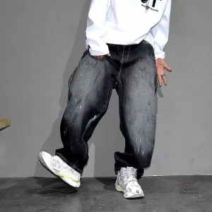 Pantalon baggy délavé style japonais pour homme