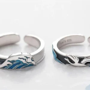 Bague japonaise pour couples, design minimaliste