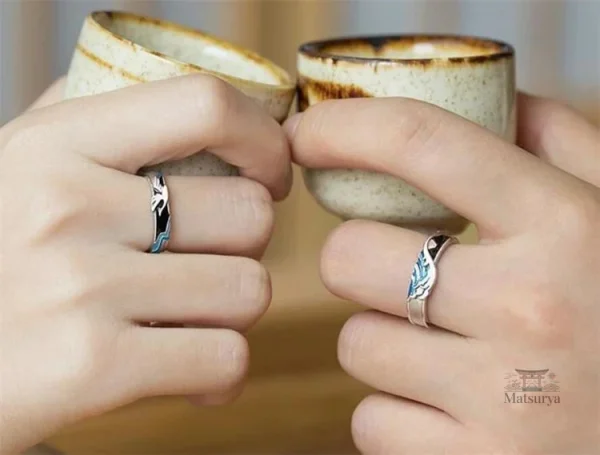 Bague en style japonais, symbole d'amour durable