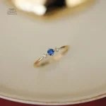 Bague Japonaise en Zircon Bleu
