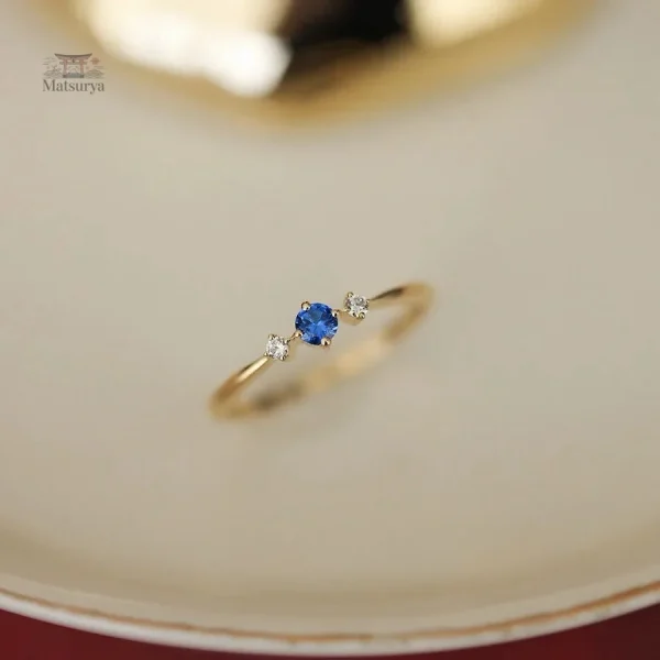 bague-de-fiancailles-japonaise-en-zircon-bleu-1 Bague Japonaise en Zircon Bleu