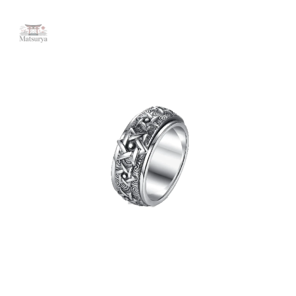 Bague homme design japonais, finition soignée