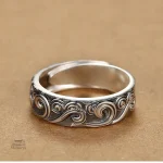 Bague homme vague japonaise en design traditionnel