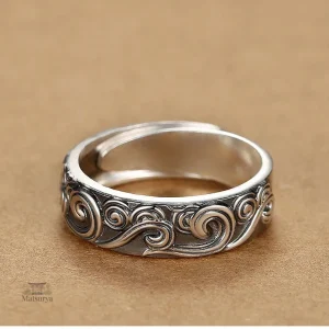 Bague homme vague japonaise en design traditionnel