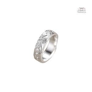 Bague tendance homme avec design vague japonais
