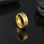 Bague personnalisée en acier, influence japonaise