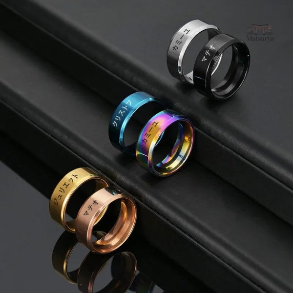 Bague en acier personnalisable style japonais