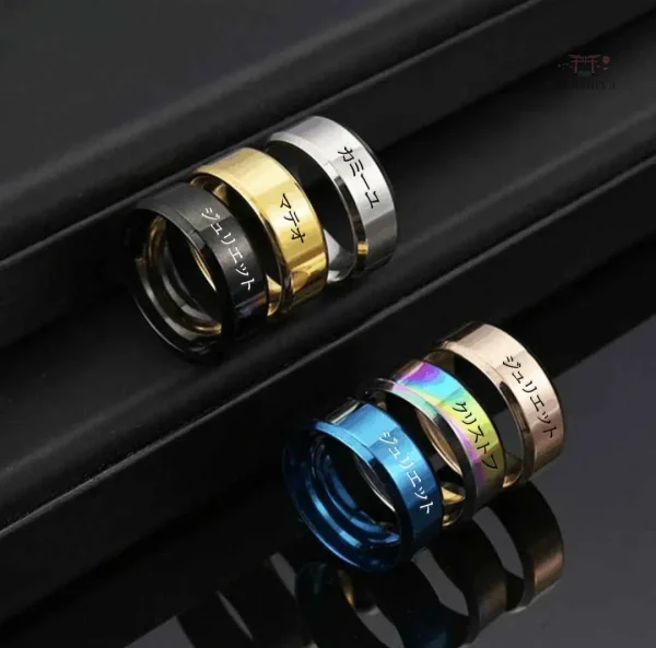 Bague Japonais personnalisée en acier - vue 3