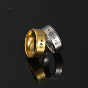Bijou japonais en acier, bague personnalisée