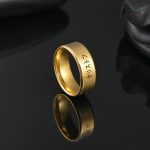 Bague en acier, style japonais, personnalisable
