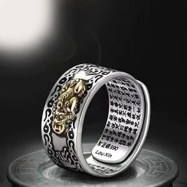 Bague Japonaise à breloques carmise