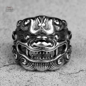 Bague en acier au design japonais élégant