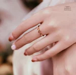 Bague en Grenat Orange et Ambre de soleil japonaise