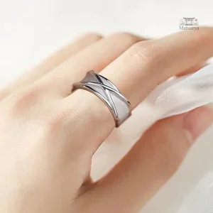 Bague japonaise en métal, style contemporain et raffiné