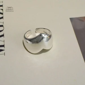 Bague Cœur en Argent - Style Japonais Original