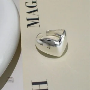 Bague Argent Cœur - Élégance Japonaise Unique