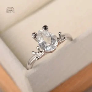 Bague en cristal grenouille, style japonais élégant