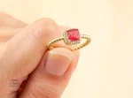 Bague en zircone cubique, esthétique japonaise