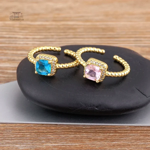 Bague en Zircone Cubique design japonais