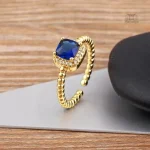 Bague délicate en zircone cubique style japonais