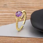 Bague en zircone cubique, touche japonaise