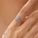 Bague japonaise avec motif floral en cristal