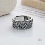 Bague japonaise homme en métal décoratif