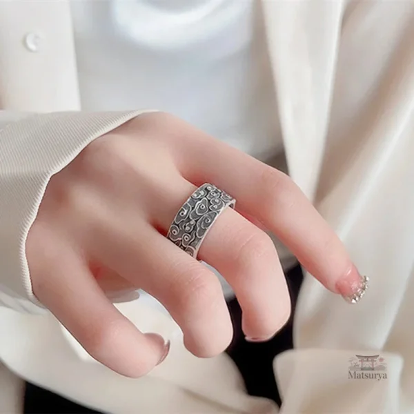 Bague masculine inspirée de l'art japonais