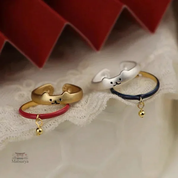bague-japonaise-kawaii-chat-avec-cloche-1 Bague Kawaii Chat avec Cloche en style japonais
