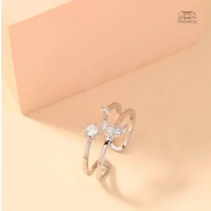 Bague Japonaise Lune et Étoile élégante et raffinée