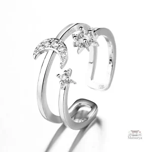 Bague Lune Étoile design japonais unique et charmant