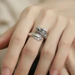 Bague ornée d'un motif dragon, style japonais unique