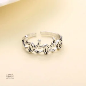 Bague vintage japonaise, motif grenouille en alliage