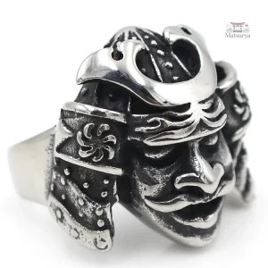 Bague samouraï en métal argenté
