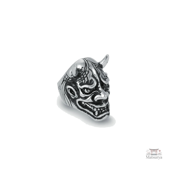 Bague esprit japonais, featuring une tête de démon