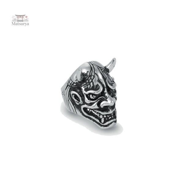Bague japonaise tête démon, artisanat culturel