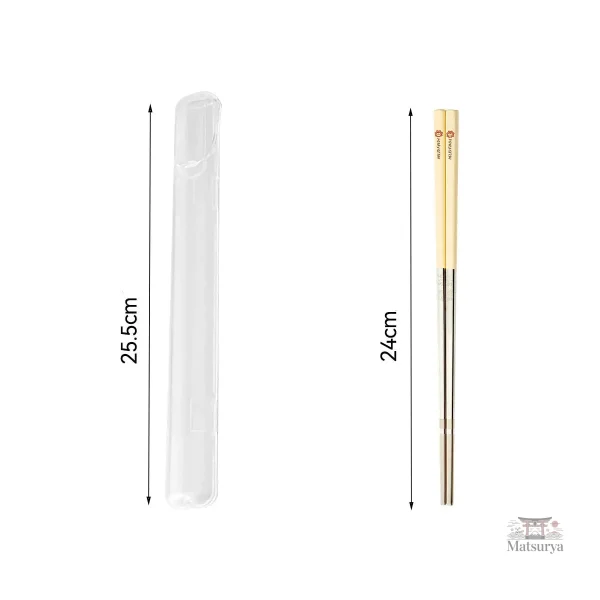 Baguette Inox design japonais avec étui