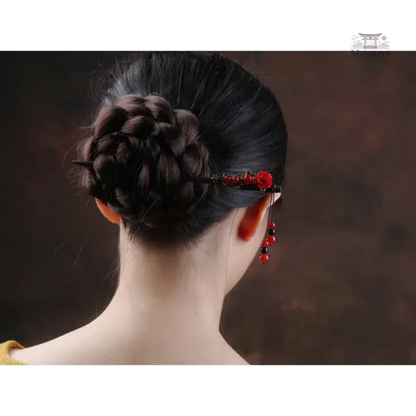 Épingle à cheveux unique en bois japonais