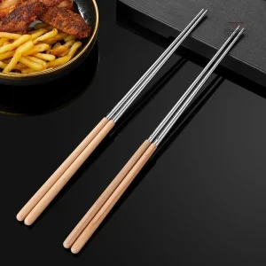 Baguettes de cuisine japonaises en inox élégantes