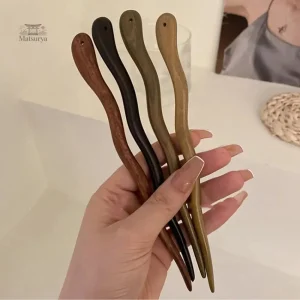 Bâton à cheveux japonais en bois vintage